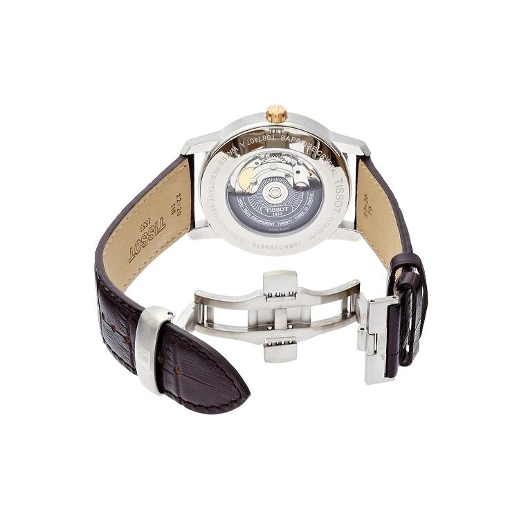 Tissot Ti Automatik Mechanisches Uhrwerk Herrenuhren Uhr 40mm Weißes Zifferblatt Titan-Uhrgehäuse Lederarmband T087.407.56.037.00