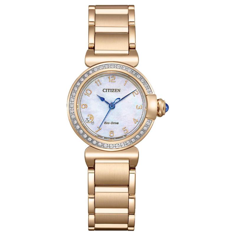 

CITIZEN L series 50M waterproof light Quartz Steel Strap women s watch mother-of-pearl dial EM1123-89D синій