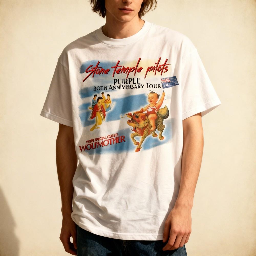 

STONE TEMPLE PILOTS 039PURPLE039 30th Anniversary Tour T Shirt White All Size Unisex T-Shirt XXXL