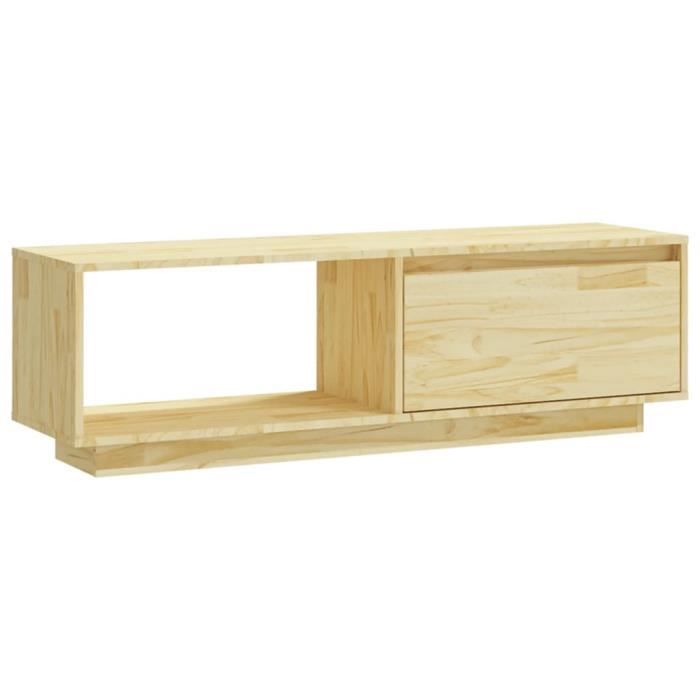 VidaXL Meuble TV 110x30x33,5 cm Bois de pin massif
