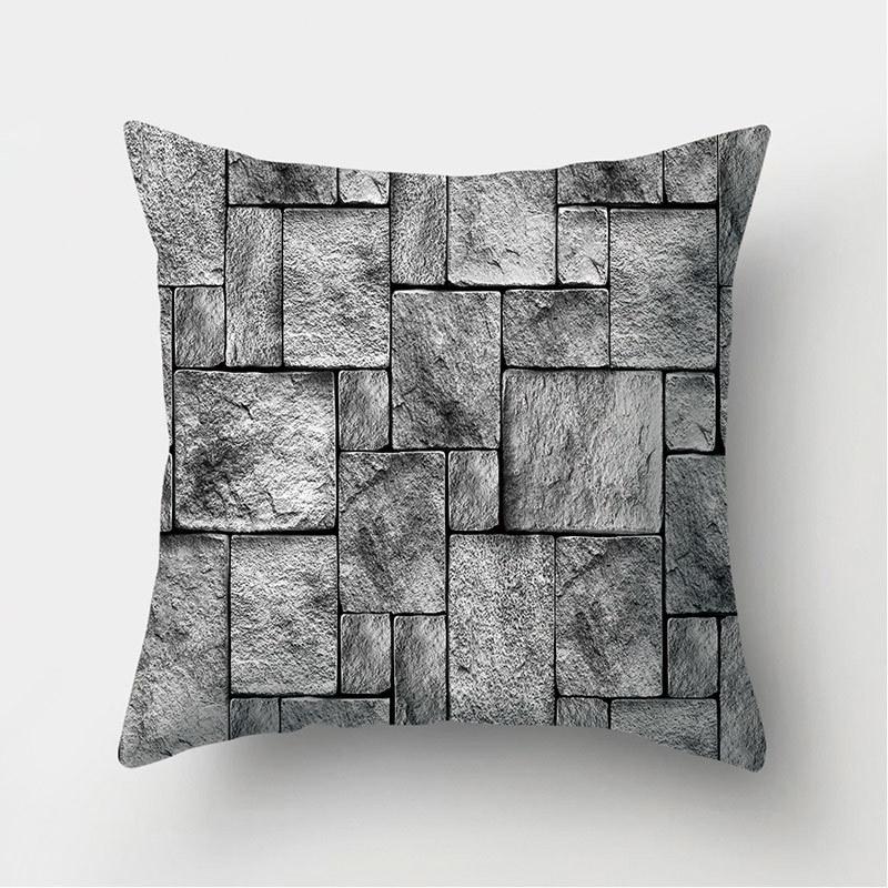 Home Decor Wood Stone Pattern Pillowcase Cushion Cover Sofa Pillowcase Bedroom Living Room funda de almohada