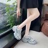 2025 summer new thick-soled heightening women's versatile casual shoes fashionable breathable dad shoes single shoes trendy shoes ugly cute shoes