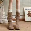 Retro British style but knee thick heel boots new summer height increase and thin knight boots