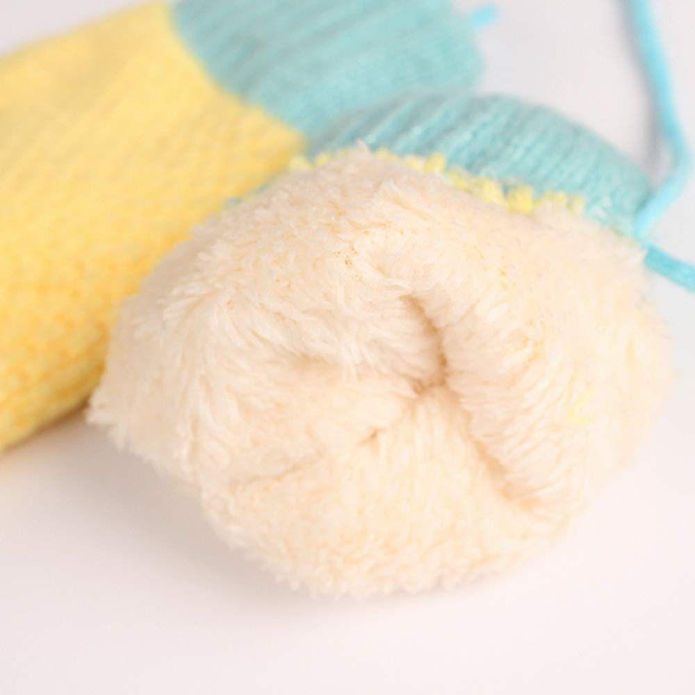 Children Hanging Neck Soft Cute Kids Gloves Knitted Mittens Thick Warm For 2-6 Years Old