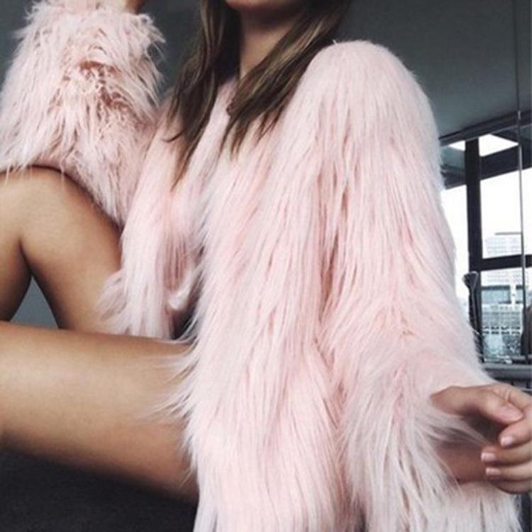 2026 High-End European and American Fashion Faux Fur Coat