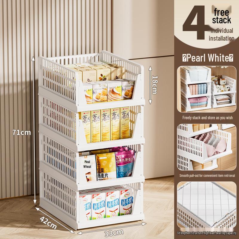 Foldable Multi-layer Storage Basket Rack – No Installation Needed
