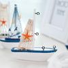 Mediterranean Wooden Sailboat Model Ornament