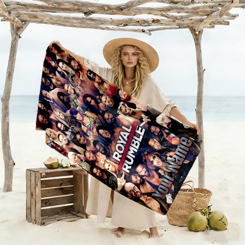 Royal Rumbl Customized Name Beach Towel Super Soft Microfiber Quickdry Fabric Portable for SwimmingBeachCamping Travel Beach AccessoriesGym