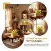 1Pcs Mini Flower Sunflower Wooden Box Potted Dollhouse Simulation Yellow White Floral Green Plant Ornament Miniature Model
