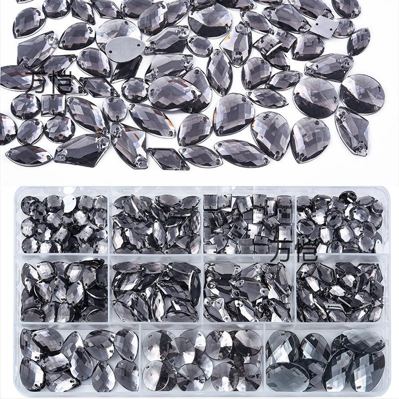 Mixed Shape Imitation Table Double Hole Mesh Hand Seam Drill Acrylic Drill, Special-Shaped Drill Diy Accessorie Flat Bottom Drill Beauty Sticker Drill