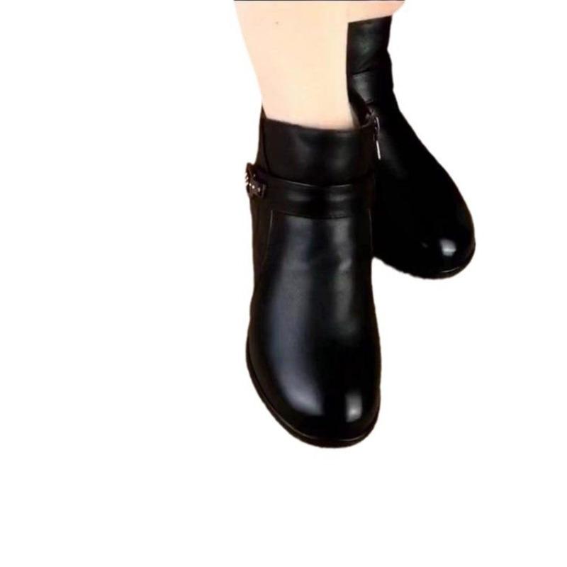 Soft Leather Shoes, Flat Boots, New Versatile Thick-soled Ankle Boots and Single Boots for Women
