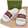 Auth Web Line Slide Sandals Size 8 White Rubber Gu6627ju Used