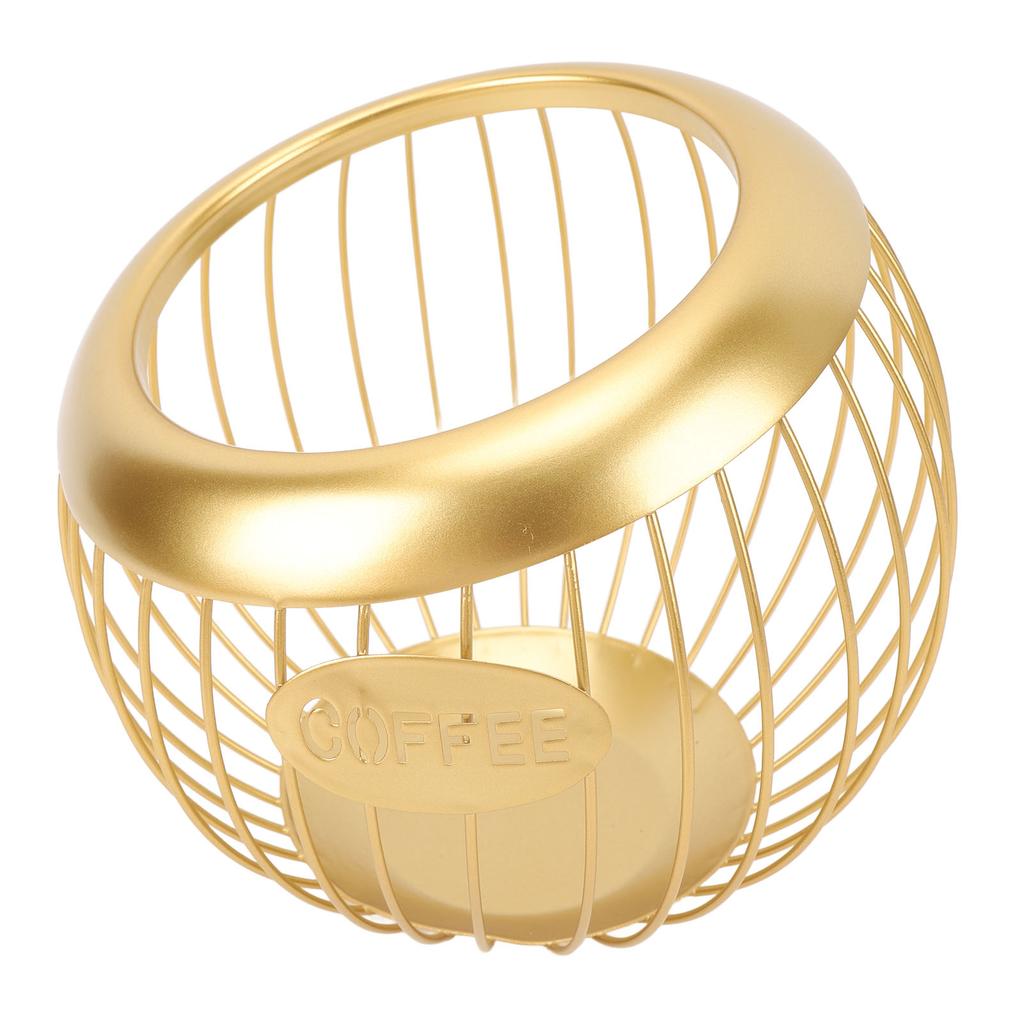 Coffee Pod Holder Wire Basket Large Capacity Iron Coffee Pods Storage Basket for Coffee Bar Counter Desktop