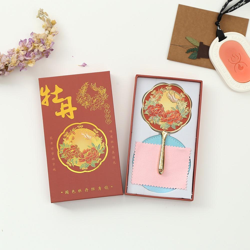 Vintage Blume Handspiegel Tragbarer Schminkspiegel Niedlicher Taschen-Make-up-Spiegel Reise