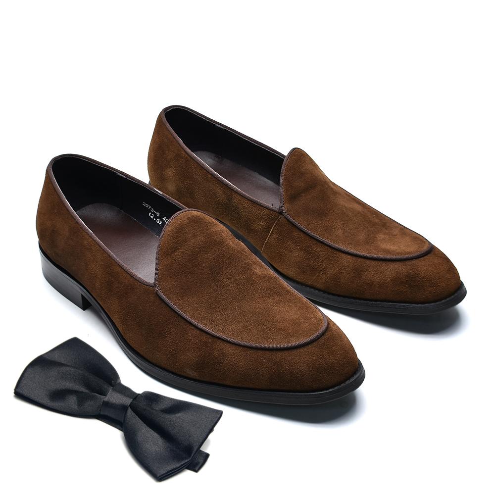 

Luxury Italian Wedding Party Men s Loafer Dress Shoes Cow Suede Leather Slip-on Gentleman Fashion Suit Formal Shoes Man Footwear 46