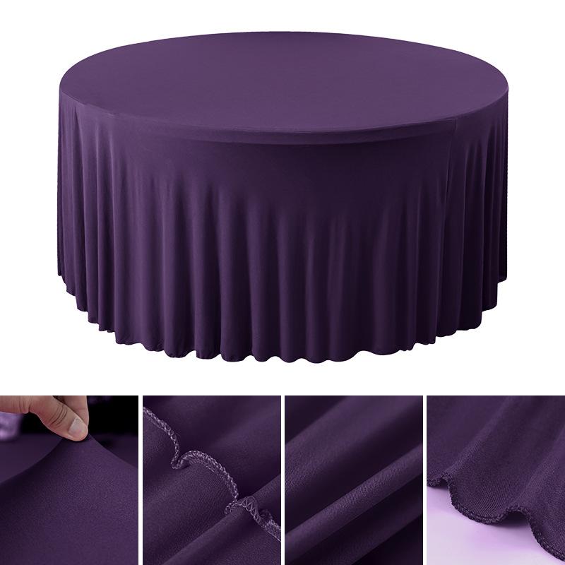 4/5/6FT Round Tablecloth Circular Polyester Table Cover Polyester Table Cloth for Hotel Banquet Birthday Party Table Decor