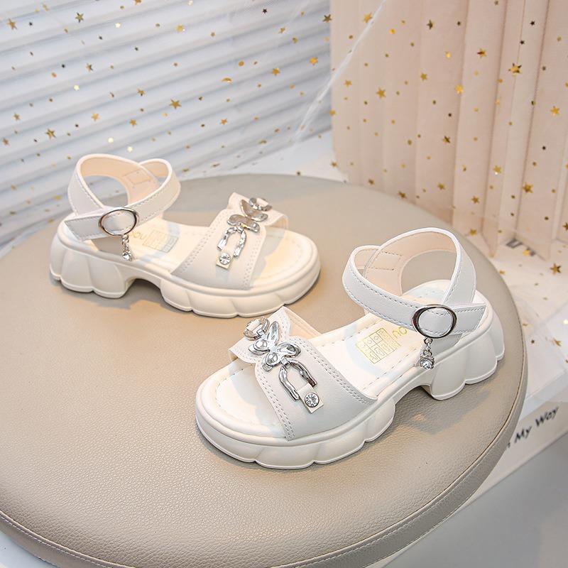 Cool Sandals for Girl Soft-Sole Height-Increasing Casual Sandals for Outdoor Wear Butterfly Graphic Cute Girl Shoes