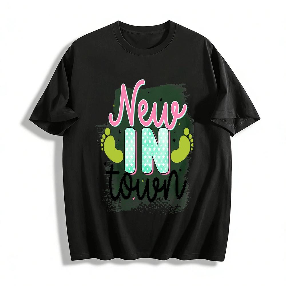 New In Town Cute Footprint Print Casual Top For Family Pure cotton T-shirt XXS