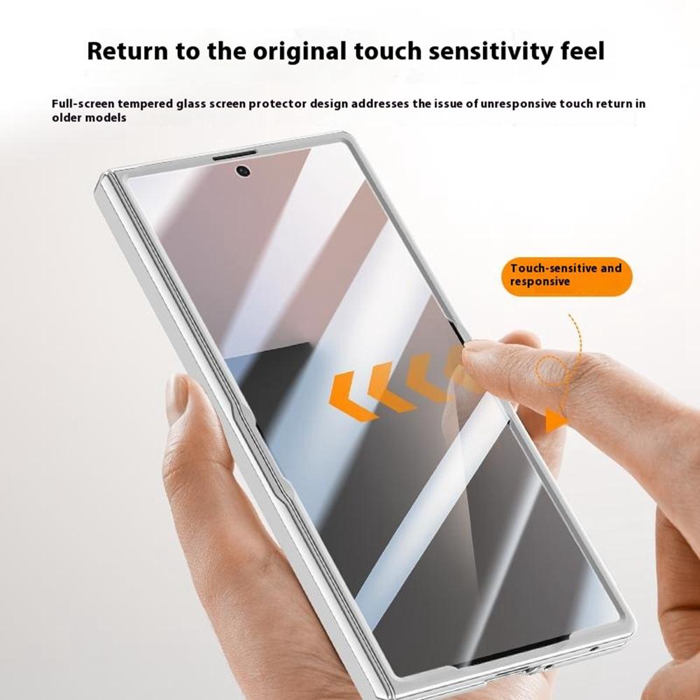 For Samsung Galaxy Z Fold7 5G Case Compatible with MagSafe Kickstand Electroplated PC Phone Cover with Screen Protector