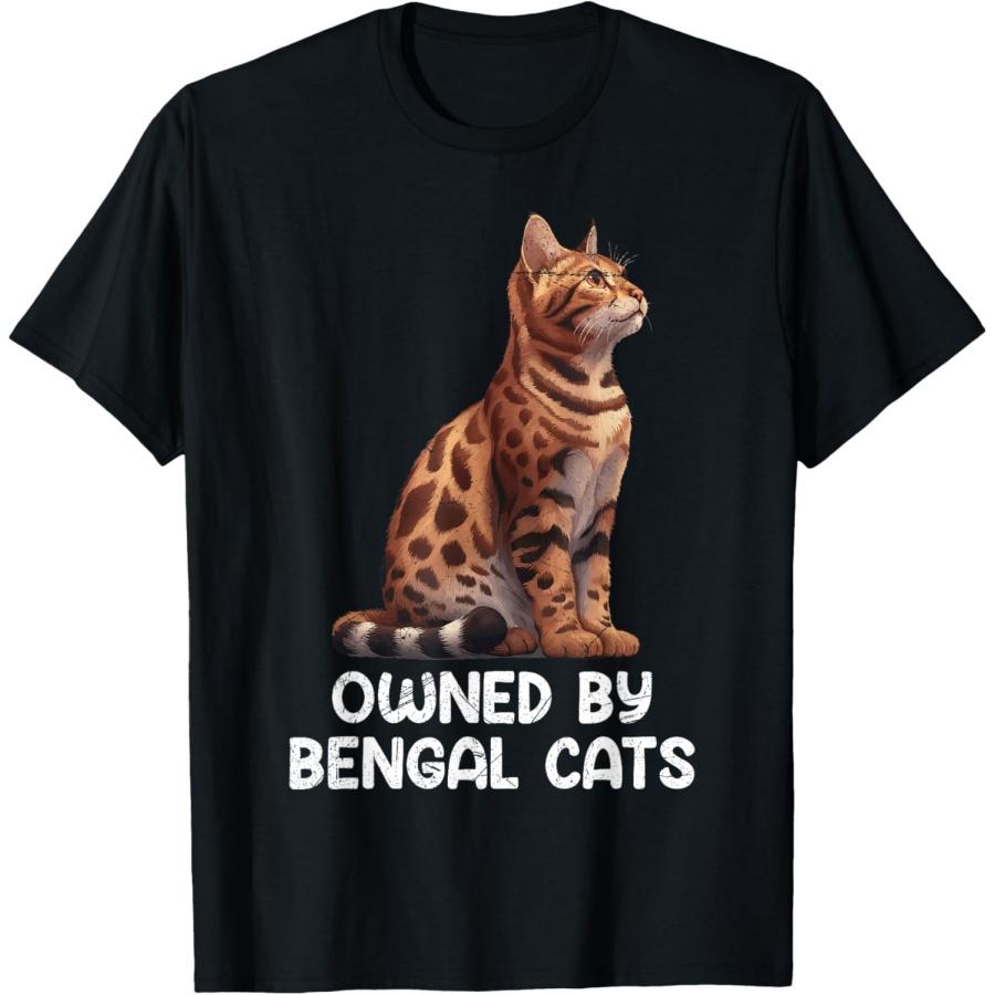 

Cat Owners OWNED BY A BENGAL CATS Funny Bengal Cat T-Shirt XXXXXL чёрный
