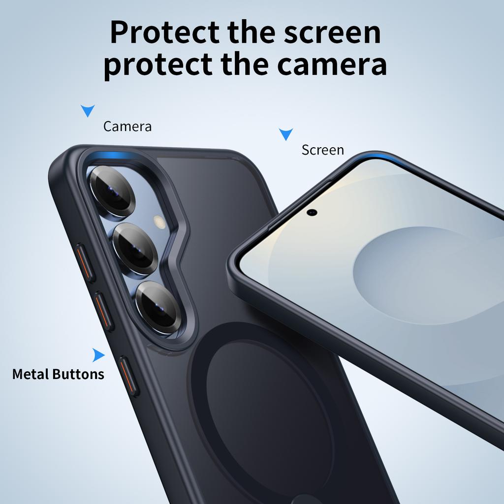 For Samsung Galaxy S25+ Case Compatible with MagSafe Rotating Straight Kickstand TPU+PC Matte Phone Cover