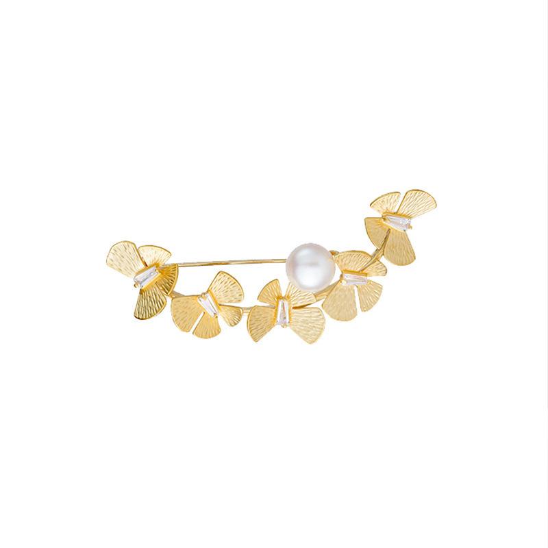 Fashion Butterfly Pearl Brooch Femininity Small Fragrant Suit Corsage Versatile Pin Accessories
