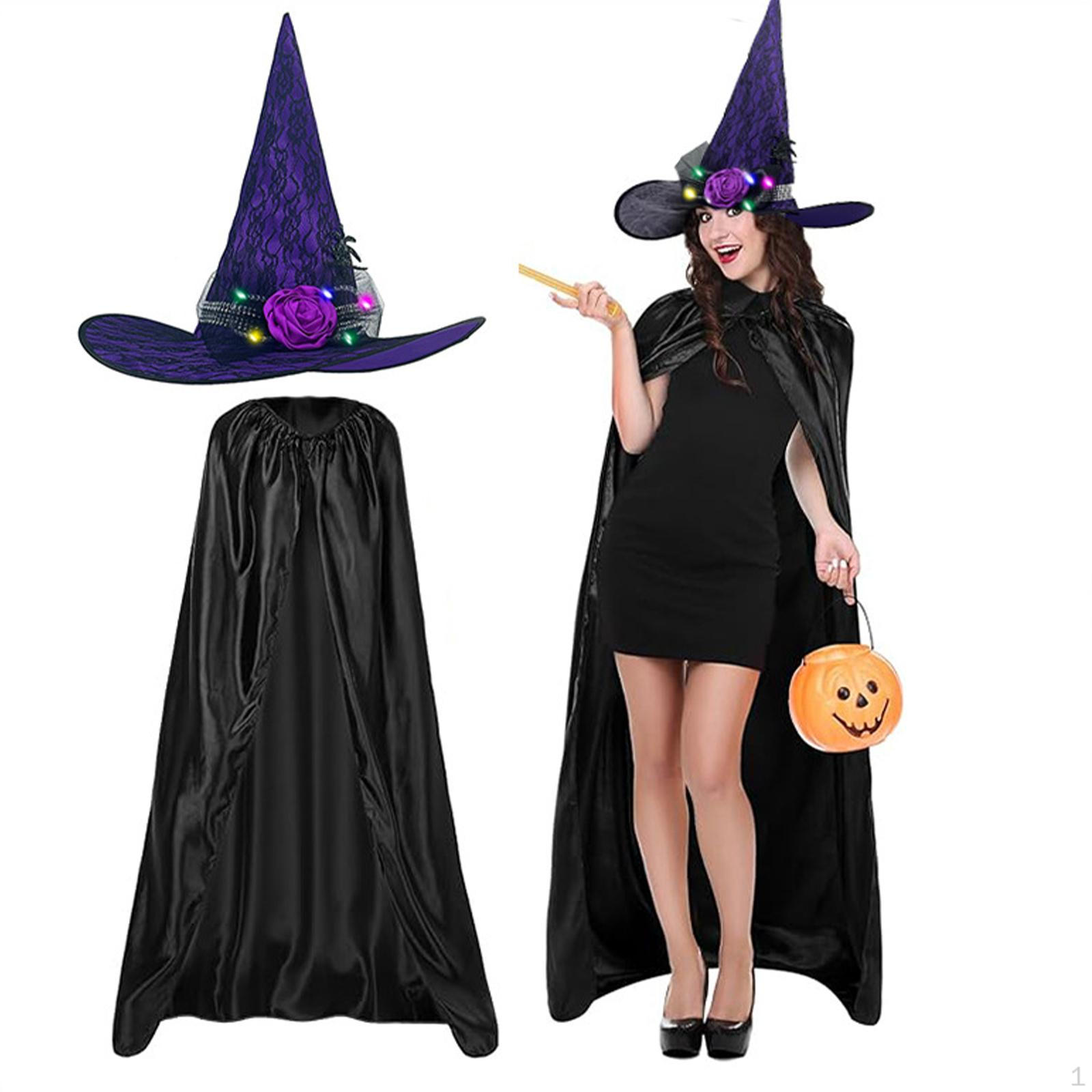 

Костюм ведьмы на Хэллоуин, накидка, одежда для маскарадов, тематических вечеринок, дней рождения фиолетовый