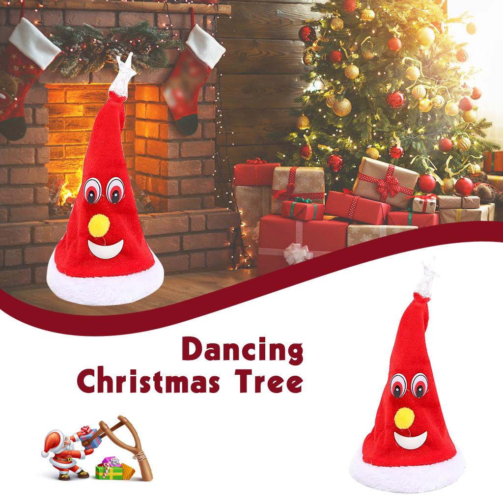 Electric Swing Dancing Christmas Hat Christmas Trees Carton Cute Toy