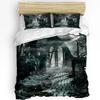 Halloween Architecture Horror Night Bedding Set 3pcs Duvet Cover Pillowcase Kids Adult Quilt Cover Double Bed Set Home Textile