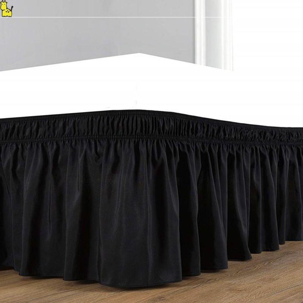 Solid Color Bed Skirt Ruffles Bed Sheet Soft Bed Dust Cover Household
