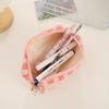 Grid Lamb Plush Pencil Case Ins Student Stationery Storage Bag Fashion Women Cosmetic Bag Organizer Travel Toiletry Bag