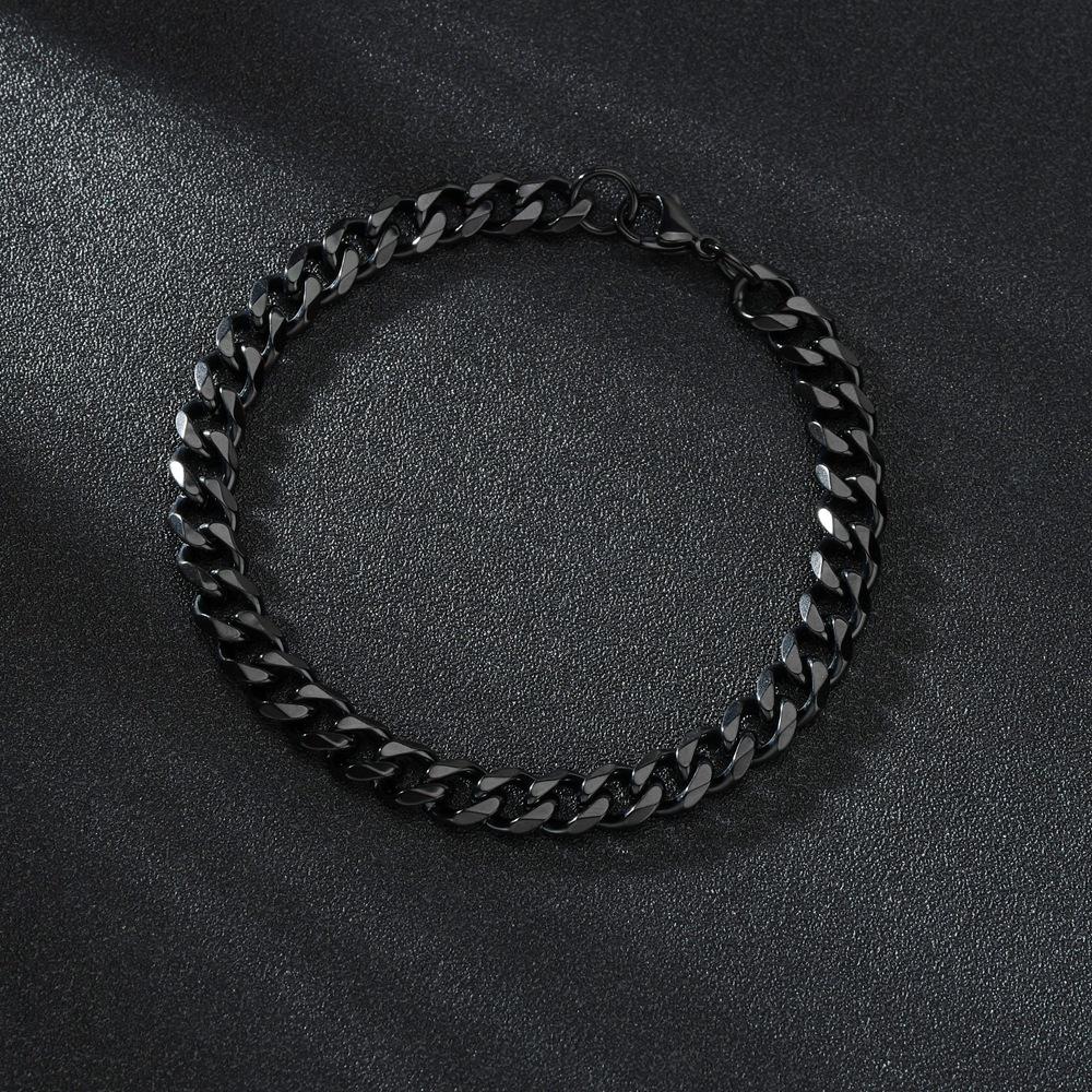 Europäisches Hip-Hop-Titan-Sechsseitiges Cuban-Link-Armband: Trendiger Retro Herrenschmuck aus Edelstahl