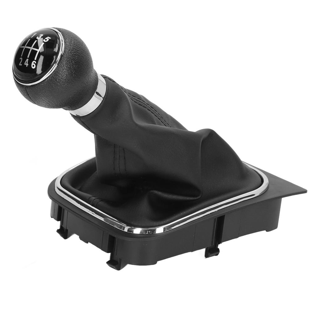 6-Gang Manuell Schaltknauf Manschette Stiefelabdeckung Kit Autozubehör Ersatz für A5 2005‑2010 Schwarze Kappe