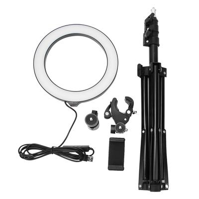20cm Fotografie Dimmbares LED Selfie Ringlicht Video Live USB Lampe mit Handyhalterung Stativ