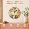 12 Inch Quartz Wall Clock Battery Operated Retro Wall Clock Colorful Wooden Wall Clock  For Home