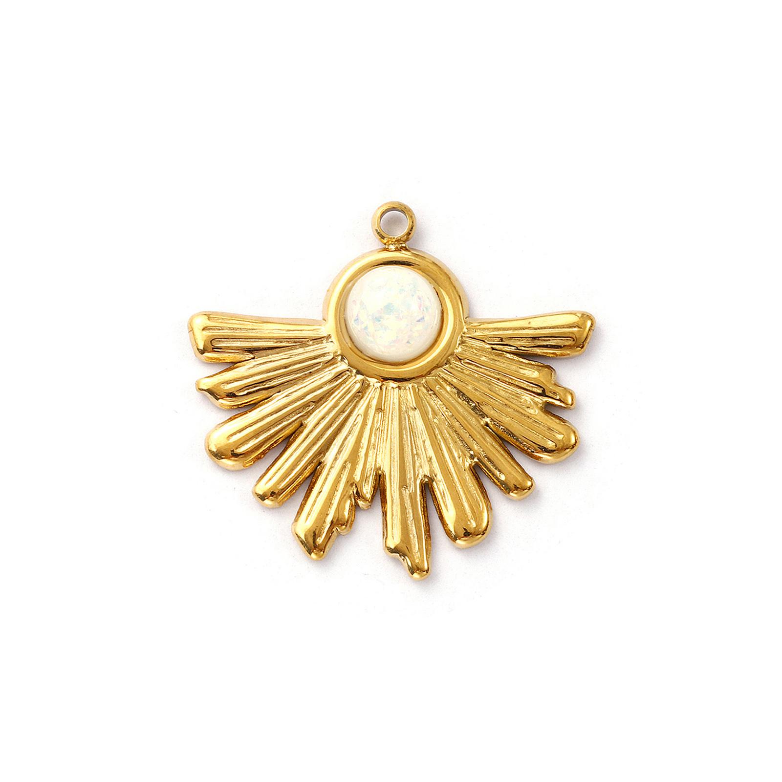 

2 PCs 304 Stainless Steel Charms 18K Gold Plated White Acrylic Imitation Pearl Pendants For DIY Necklace Bracelet Jewelry Making