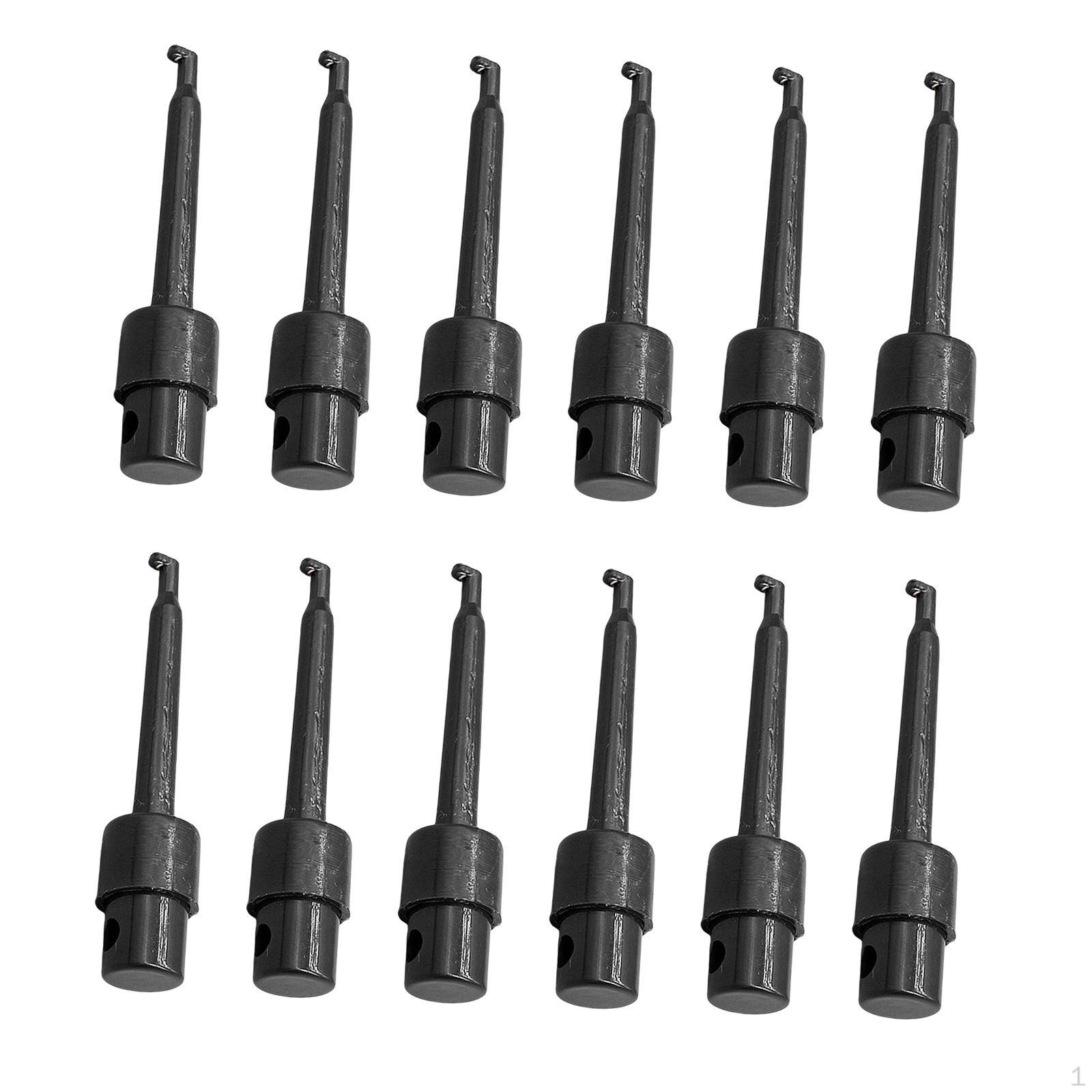 

12 Pieces Display Clips Bracket Holder Hackle Pliers Lure Hooks чорний