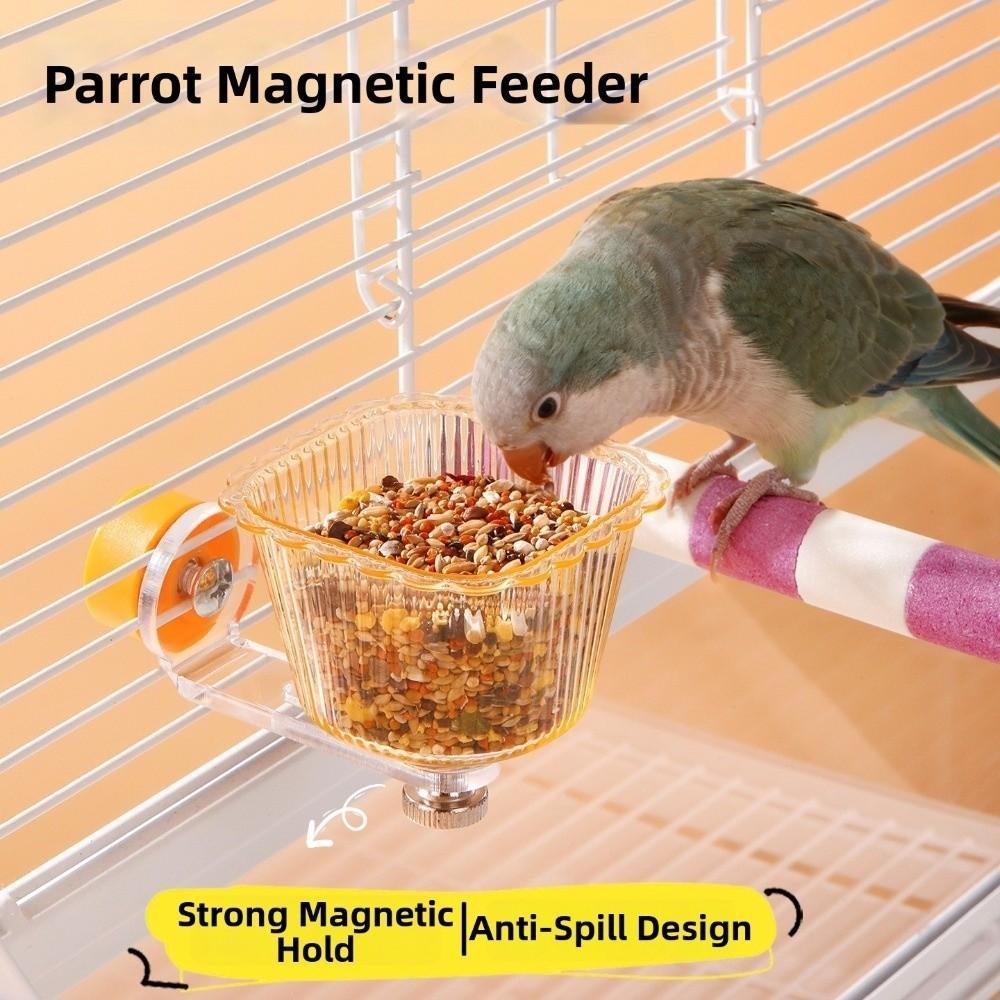 Plastic Bird Feeding Bowl Transparent Pet Food Container New Parrot Feeder  Cage Accessories