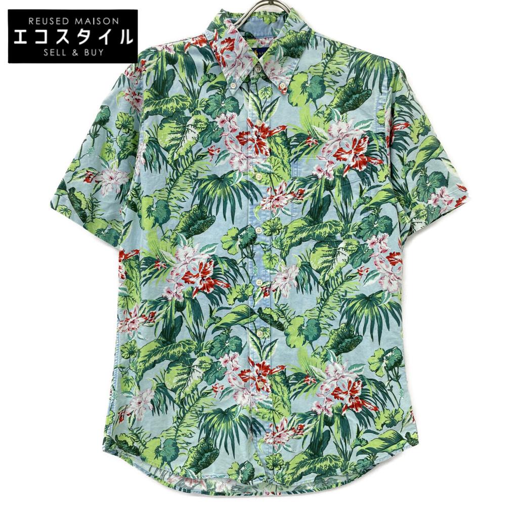 Ralph Lauren Green Oxford Aloha Shirt, Button-Down, Short Sleeve tops M greenUsed