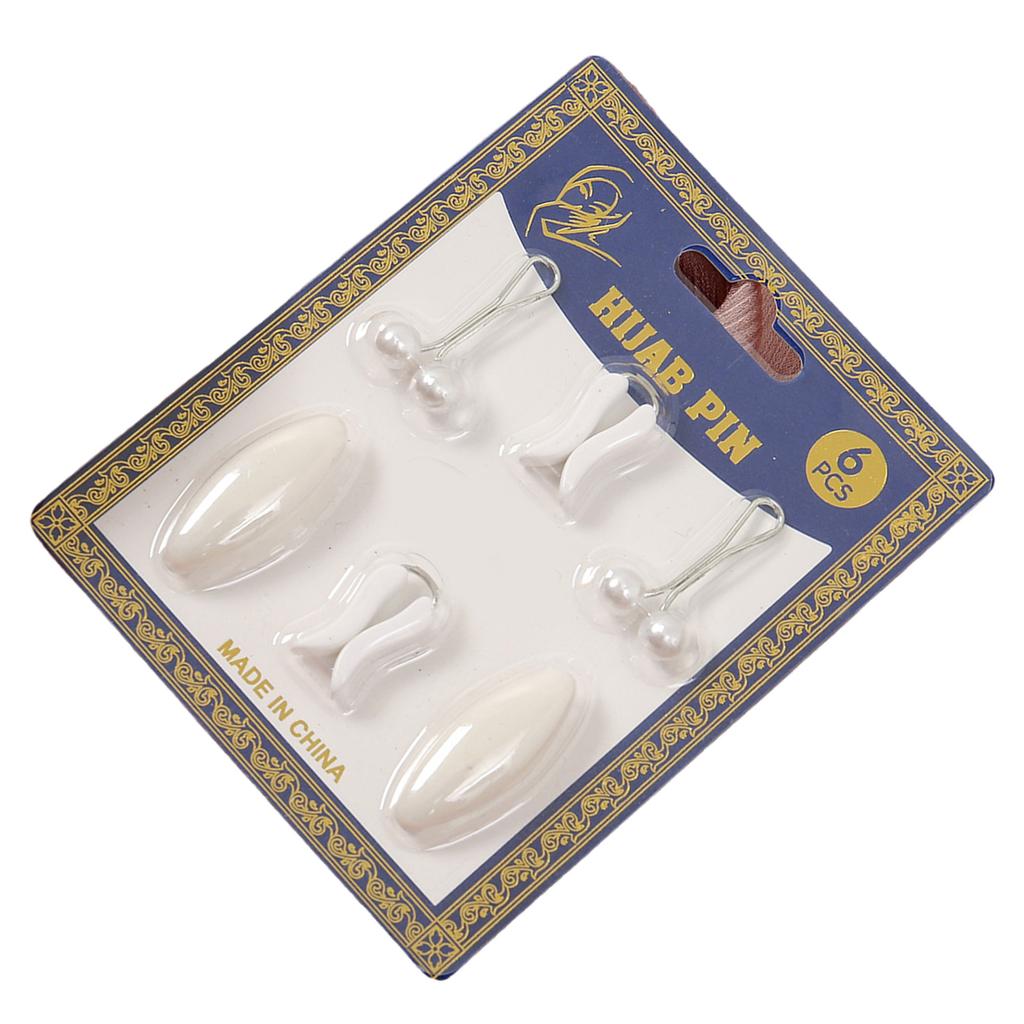 1Set Pearls Scarf Clip Muslim Women Shawl Clip Neckline Safety Pins Sweater Clip for Women Secure Stylish Scarf Holder