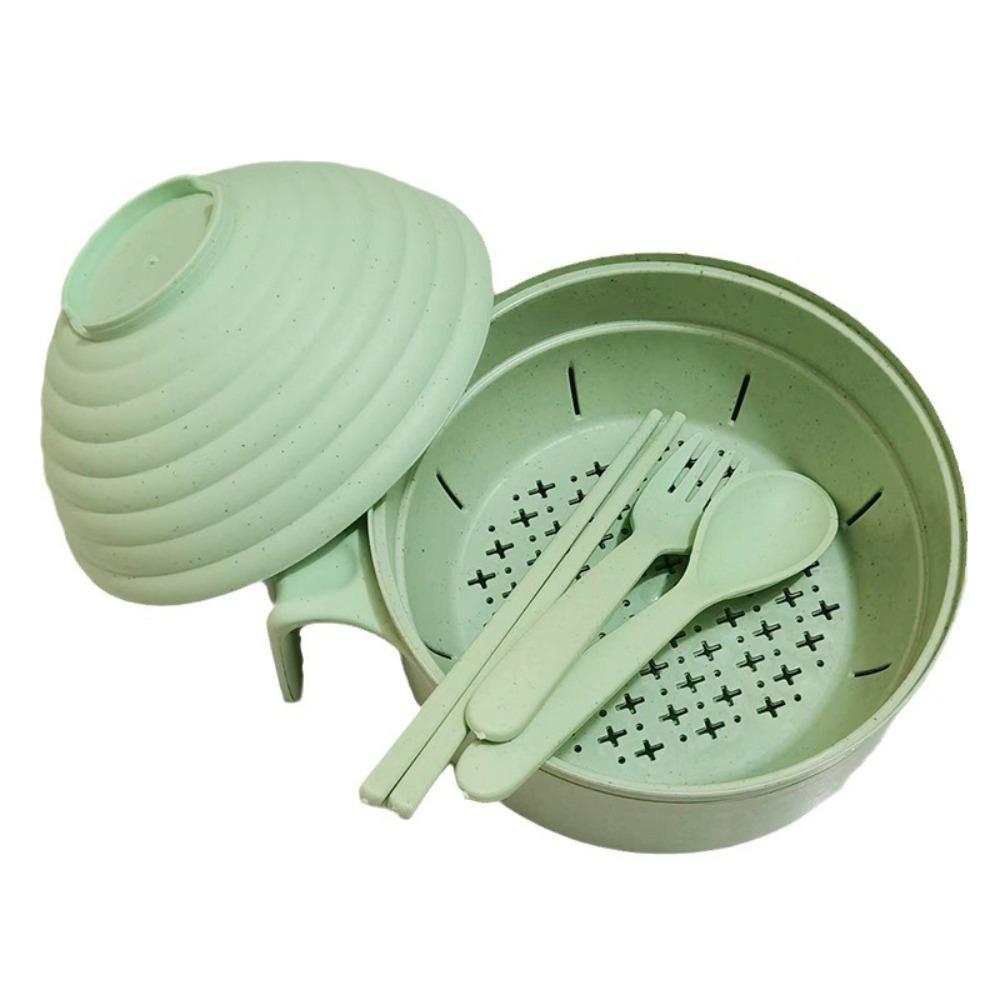 

with Strainer Microwave Ramen Bowl with Lid Student Tableware Portable Noodles Bowl зелений