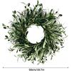 Artificial Olive Leaf Wreath for Front Door, 20 Inch Green Olive Wreath with Olive Leaves and Olive Bean, Greenery Wreath for Home Wall Window