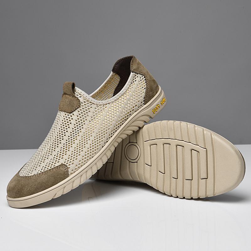 Breathable Mens Casual Shoes Hollow Out Men Loafers Cool Sandals Handmade Slip On Driving Shoes Man Light Male Summer Sneakers