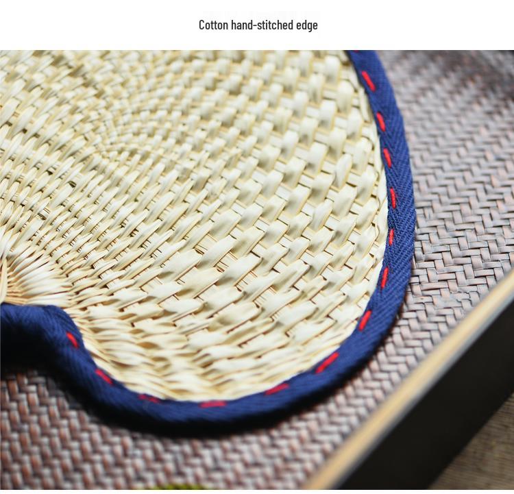 Hand-Woven 3DWF Large Brown Palm Leaf Fan: Portable Summer Cooling & Mosquito Repellent