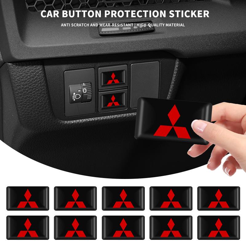10pcs 3D Epoxy Badge Auto Decoration Sticker for MITSUBISHI Ralliart Lancer Competition Outlander ASX EX LANCER Auto Accessories