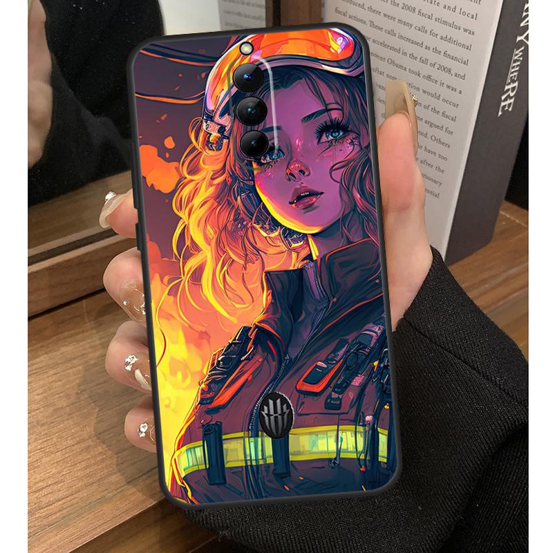 Firefighter Fire Love Case For Nubia Red Magic 10 Pro Plus 6 7 Pro 6S 7S 5G 6R RedMagic 9S 8S 8 9 Pro Plus Coque