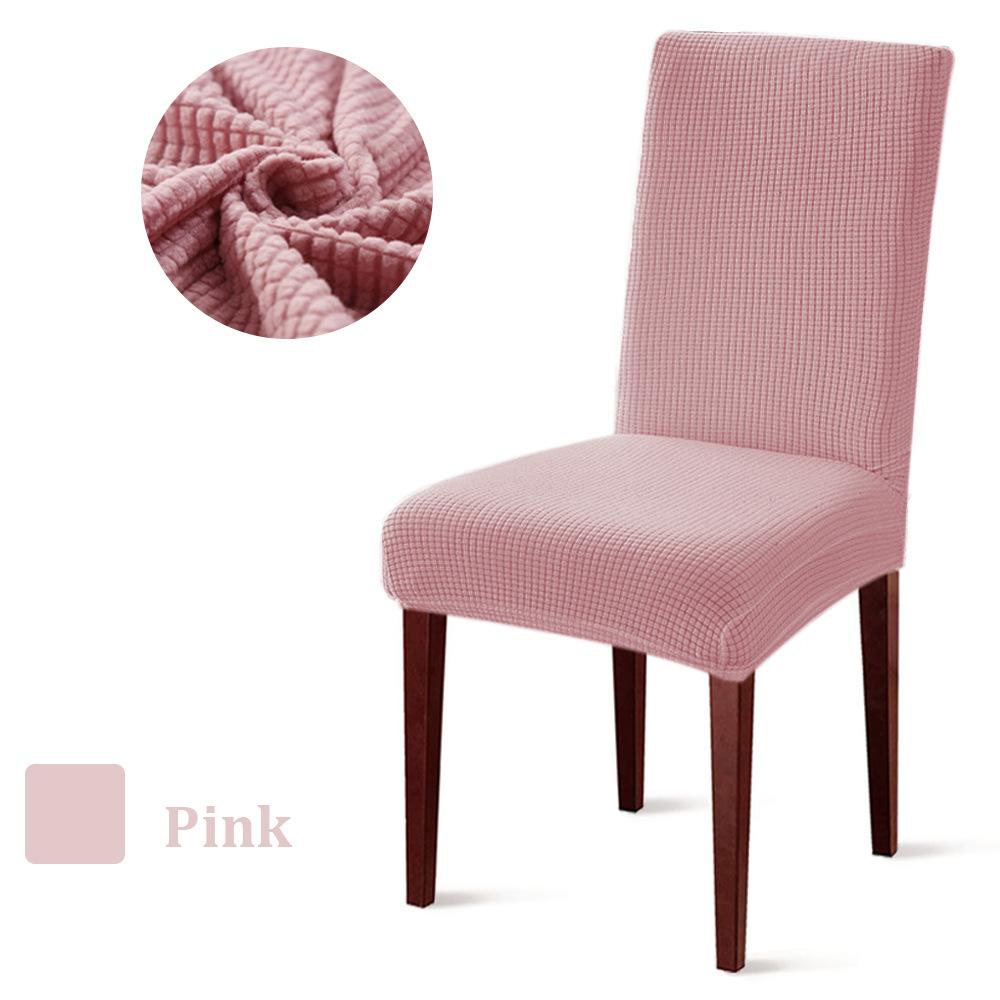 Jacquard fleece middle back chair cover solid color corn kernel chair cover dust-proof hotel banquet dining chair cover dust cover