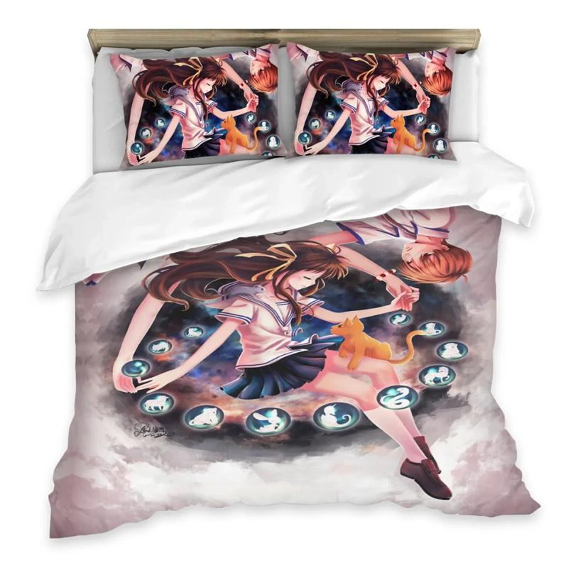 

Аниме Фруктовая корзина Всесезонный пододеяльник Постельное белье Одеяло Комплекты Мягкий пододеяльник и наволочки Односпальный/Двуспальный/Королевский/Королевский 135x200cm 2pcs