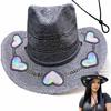 Women Hat Hat Wide Brim Star Straw Bohemian Style Breathable Woven