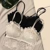 2Pcs Sexy Bra Women's Lace Bralette Floral Lingerie Underwear Wireless Padded Brassiere Seamless Ultra Strap Wire Free Bras Vest